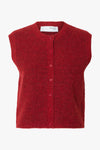 Lulu Button Vest Red