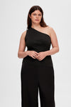 Lura One Shoulder Knit Top Black
