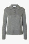 Thea Collar Knit Grey Melange