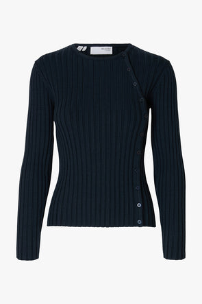 Helen Button Top Dark Sapphire