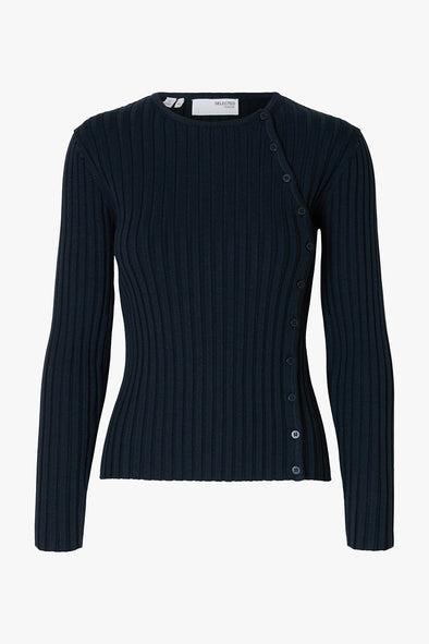 Helen Button Top Dark Sapphire
