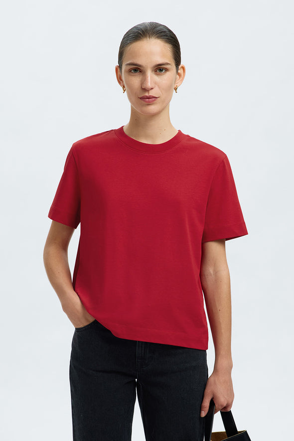 Essential SS Boxy Tee Equestrian Red