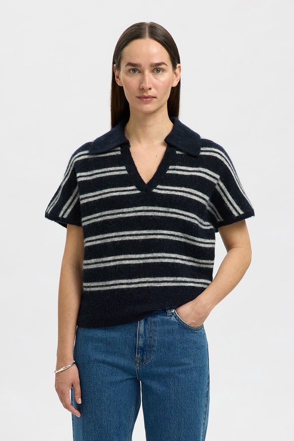 Lulu Knit Polo Dark Sapphire