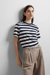 Essential Boxy Tee Navy Stripe