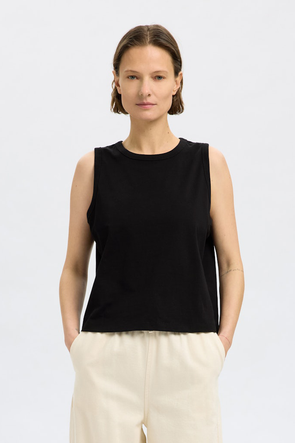 Essential Boxy Tank Top Black