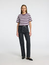 Essential Boxy Tee Plum Stripes