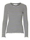 Anna Crew Neck Tee Blue/White