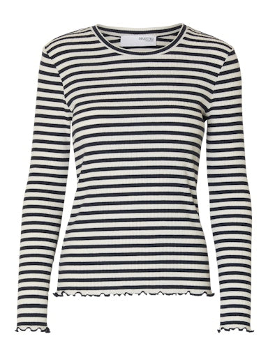 Anna Crew Neck Tee Blue/White