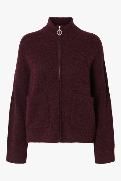 Sia Ras Zipper Cardigan Fig