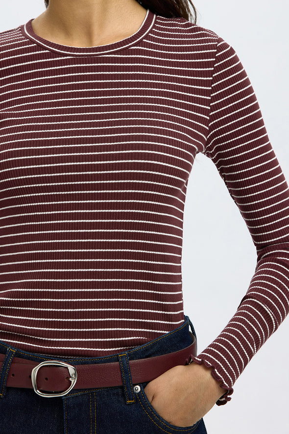 Anna Crew Neck Tee Fig/Snow White