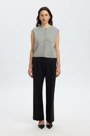 Lulu Button Vest Grey Melange