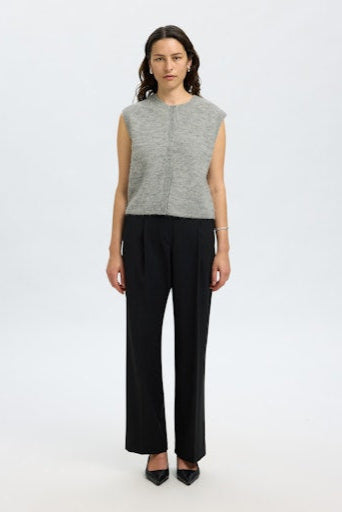Lulu Button Vest Grey Melange
