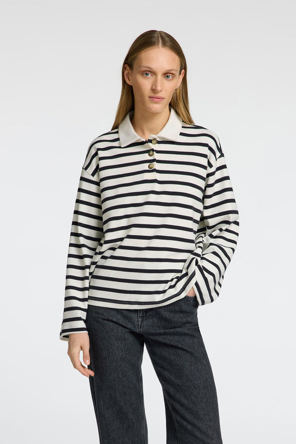 Wada Striped Collar Top