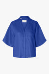 Lyra Boxy Linen Shirt Dazzling Blue