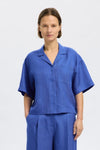 Lyra Boxy Linen Shirt Dazzling Blue