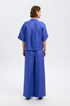 Lyra HW Wide Linen Pants Dazzling Blue