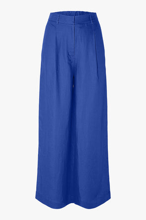 Lyra HW Wide Linen Pants Dazzling Blue