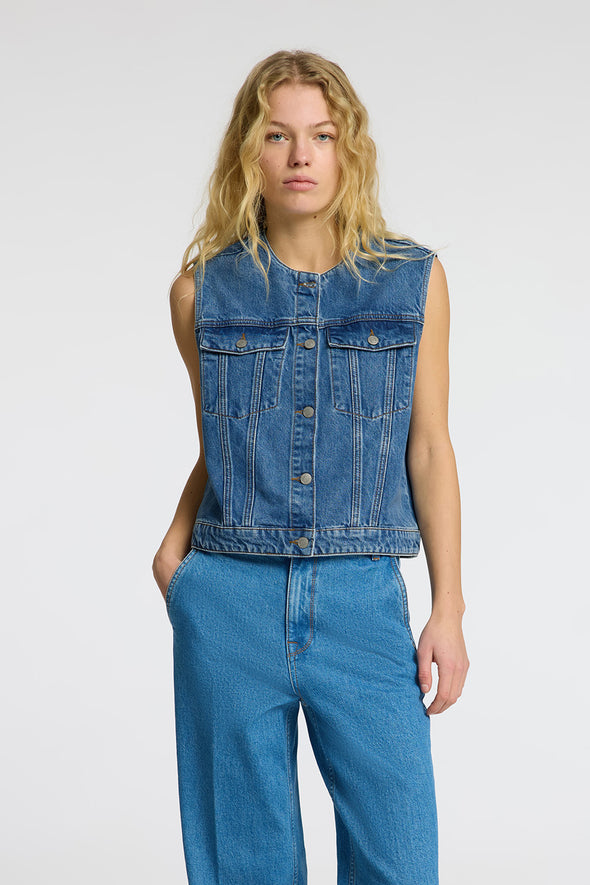 Rie Denim Short Vest