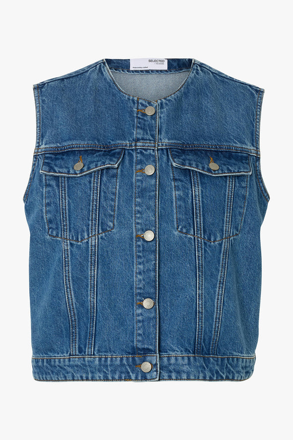 Rie Denim Short Vest