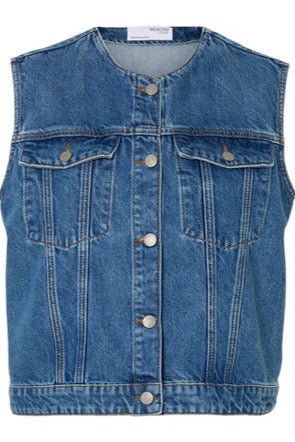 Rie Denim Short Vest