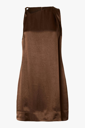 Elina Short Twist Dress Chestnut