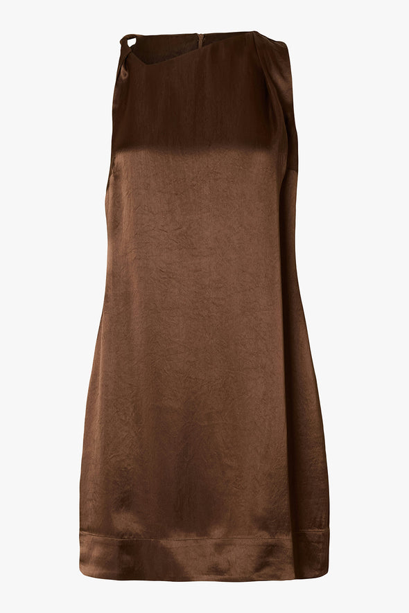 Elina Short Twist Dress Chestnut