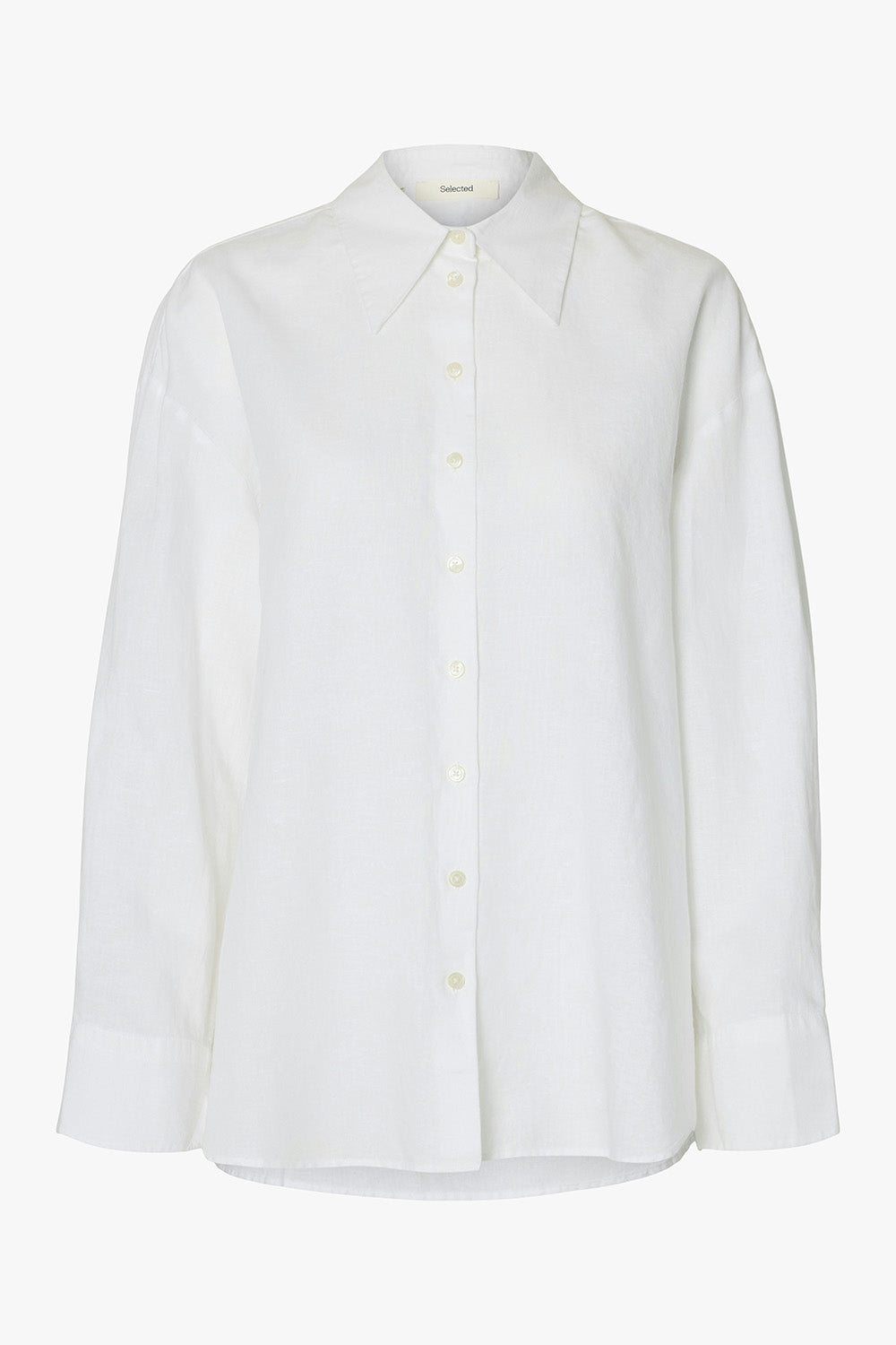 Cleo Oversized Linen Blend Shirt Bright White
