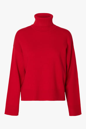 Kamma Rollneck Knit Equestrian Red