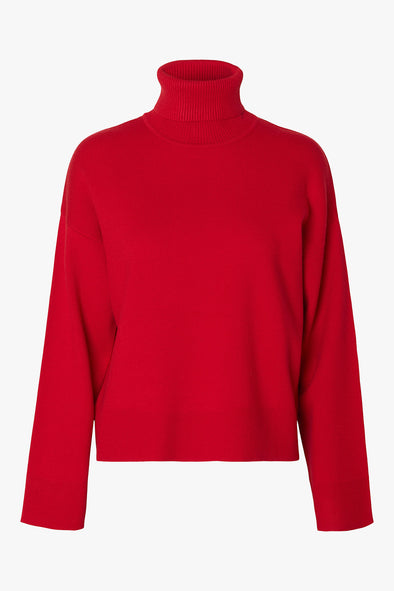 Kamma Rollneck Knit Equestrian Red