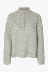 Lulu LS Knit Half Zip Light Grey Melange