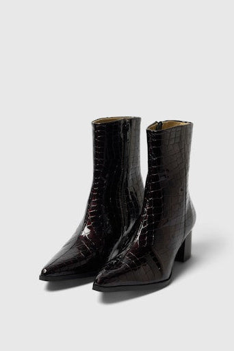 Stine Leather Boot Fig Croco