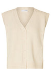 Ea Knit Button Vest Snow White