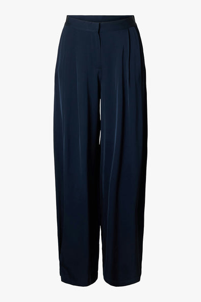 Leonore HW Wide Pants Dark Sapphire