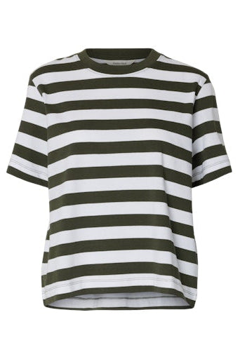 Essential SS Boxy Tee Depths Stripe