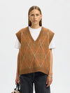 Lulu Argyle Knit Golden Brown