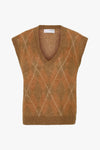 Lulu Argyle Knit Golden Brown