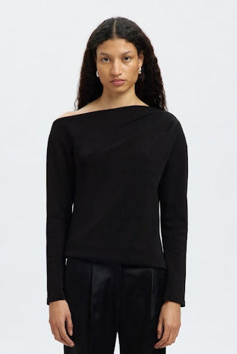 Tenny Draped Top Black
