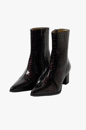 Stine Leather Boot Fig Croco