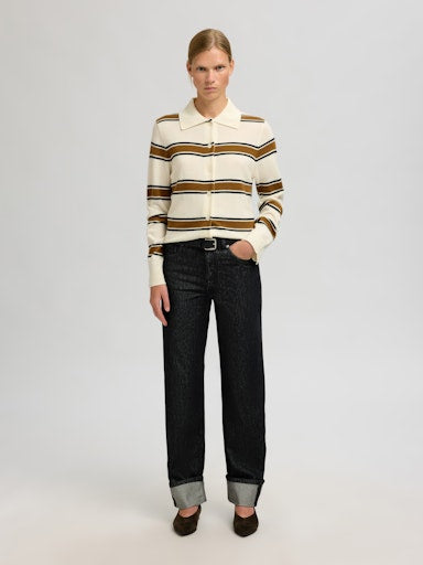 Thea LS Button Knit Egret