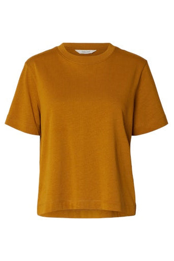 Essential SS Boxy Tee Golden Brown