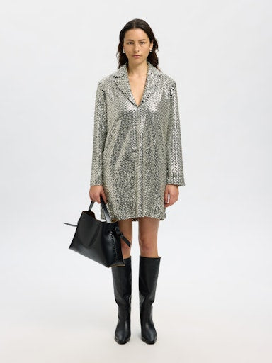 Selima Short Dress Silver