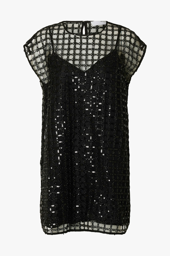 Laren Short Sequins Dress Black