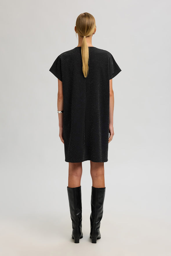 Sandra Short Dress Black/Silver