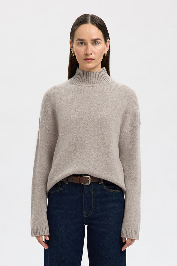 Cille Cashmere High Neck Knit Irish Cream