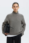 Cille Cashmere High Neck Knit Medium Grey