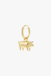 Single Piglet Ring Earring Goldplated