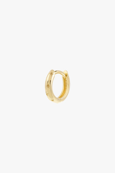 Single Heavenly Stars Hoop Earring Goldplated