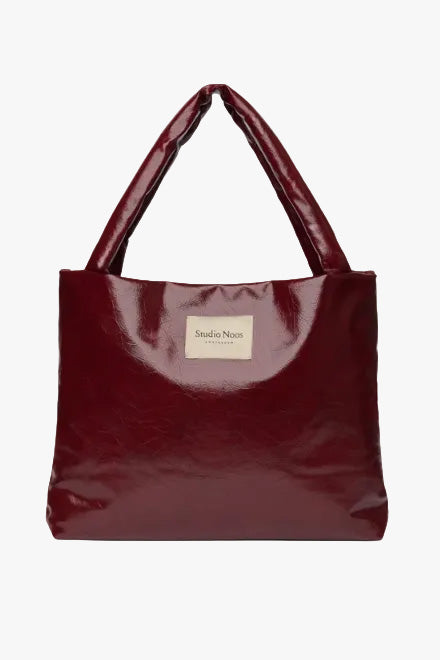 Vegan Leather Mom Bag Burgundy