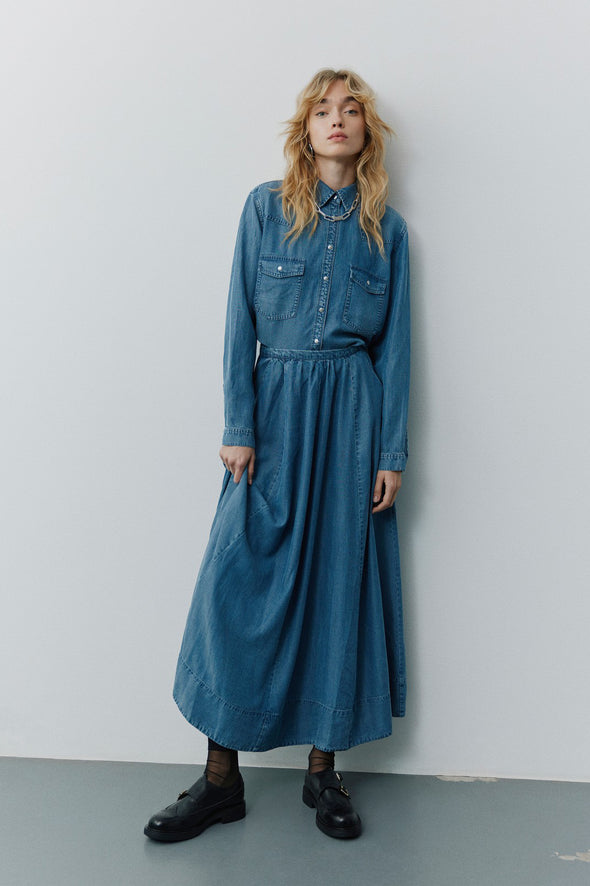 Kattia Skirt Denim Blue