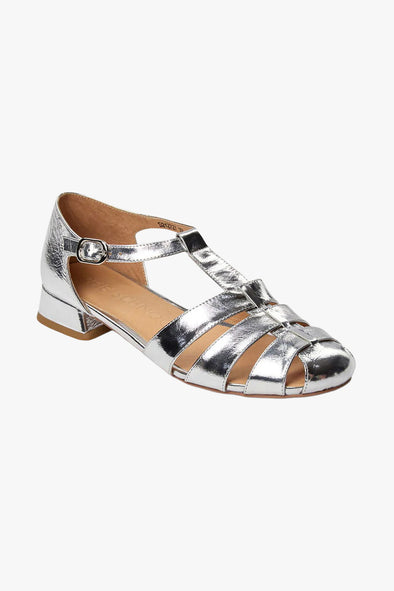 Theresa Leather Sandal Silver